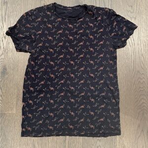 Allsaints Vintage Pattern Short Sleeve Tee Navy